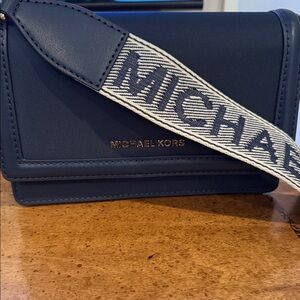 Michael Kors Dark Blue Crossbody with Logo Strap